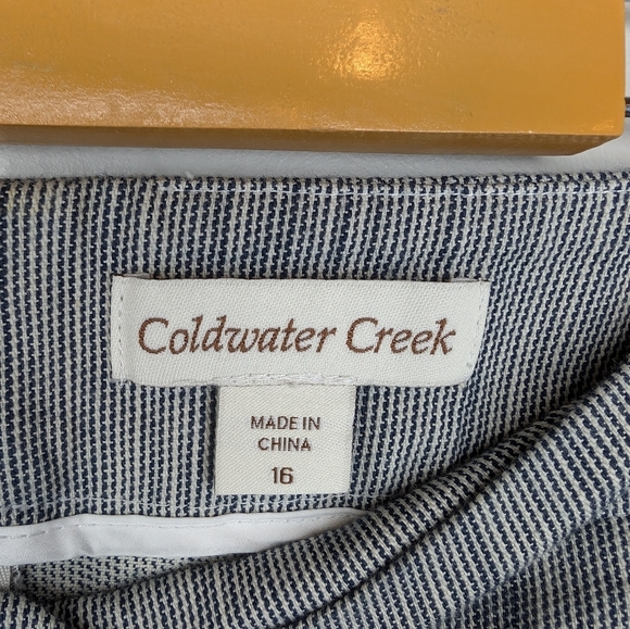 Coldwater Creek Cotton Black White Pencil Skirt w/ Stretch 16 Woman's Workwear - Picture 3 of 9